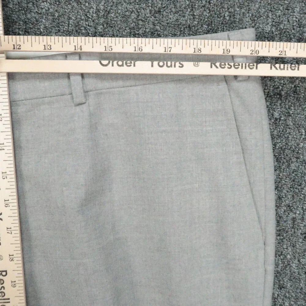 Isaia Napoli Pants Mens 40x32 Gray Wool Flannel Flat Front Straight Trouser